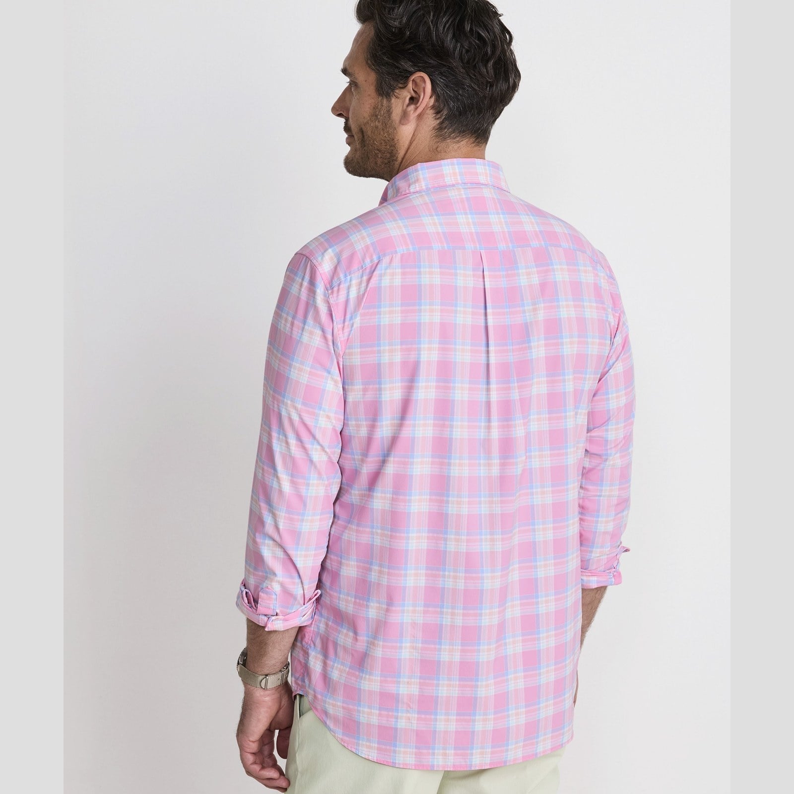 VINEYARD VINES Vineyard Vines Coconut Key Plaid Featherweight Performance Shirt - Cotton Candy