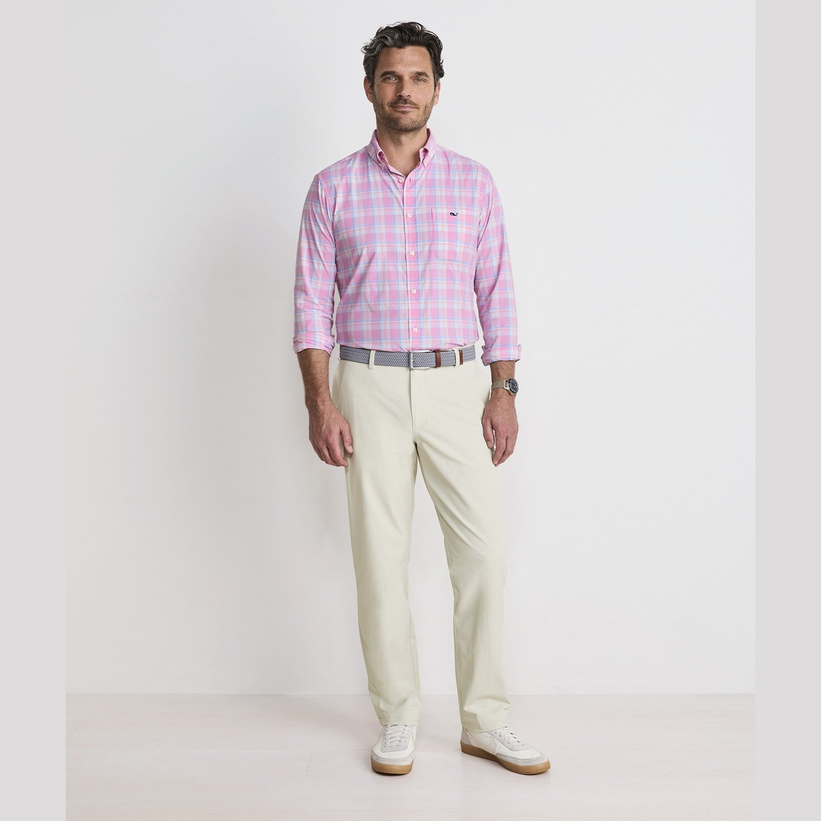 VINEYARD VINES Vineyard Vines Coconut Key Plaid Featherweight Performance Shirt - Cotton Candy