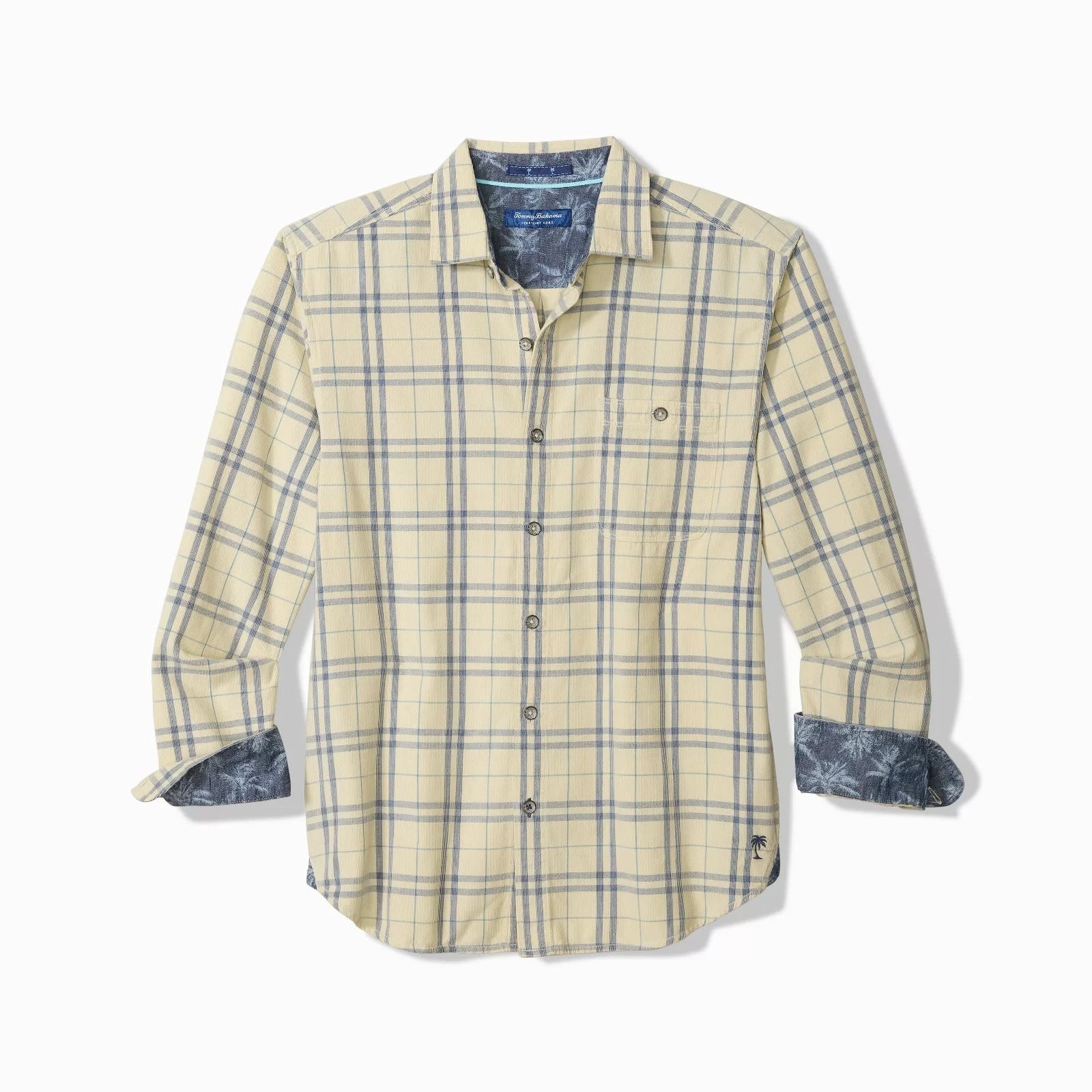 TOMMY BAHAMA Tommy Bahama Coastline Cord Indio Plaid Shirt - Cloud Cream