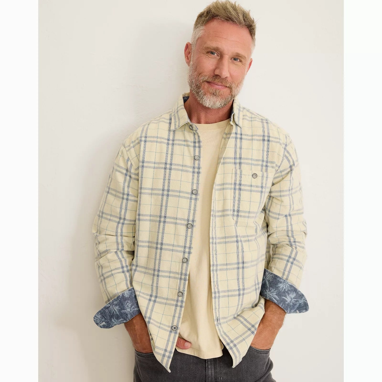 TOMMY BAHAMA Tommy Bahama Coastline Cord Indio Plaid Shirt - Cloud Cream