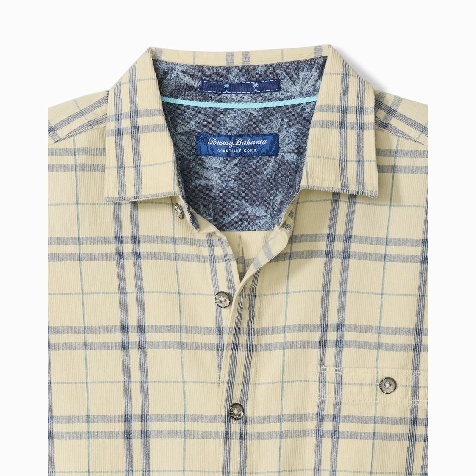 TOMMY BAHAMA Tommy Bahama Coastline Cord Indio Plaid Shirt - Cloud Cream