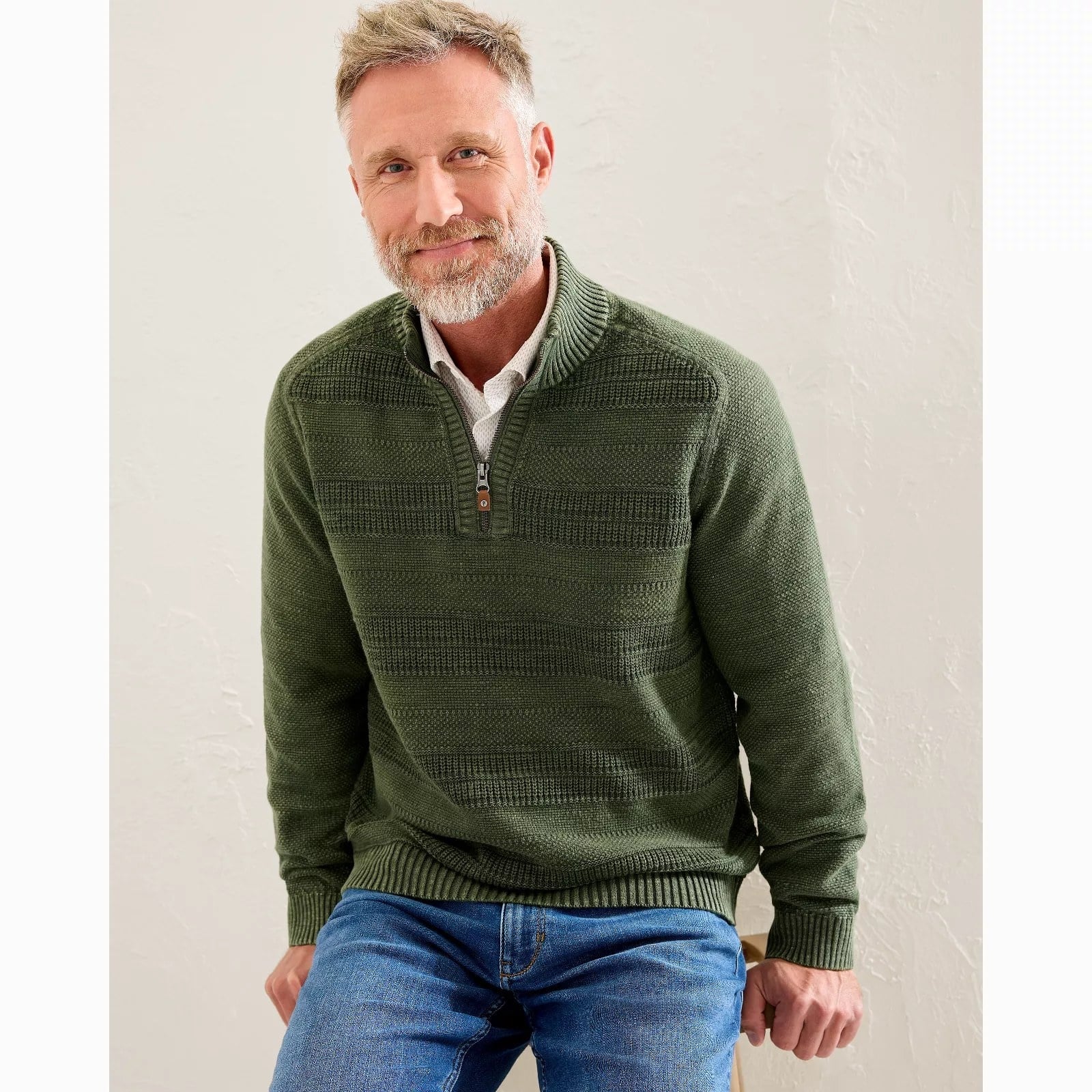 TOMMY BAHAMA Tommy Bahama Saltwater Textured Half-Zip - Winchester Green