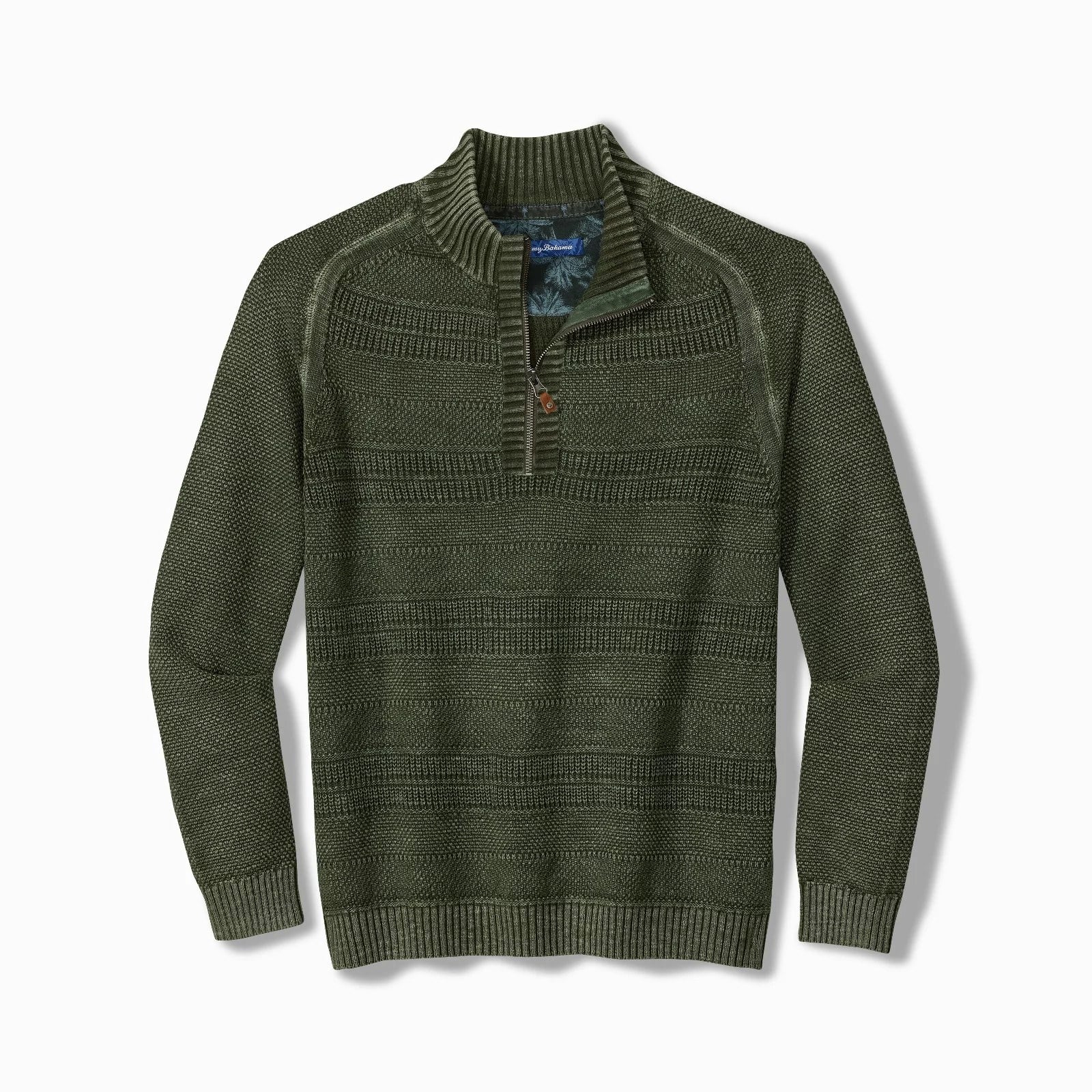 TOMMY BAHAMA Tommy Bahama Saltwater Textured Half-Zip - Winchester Green