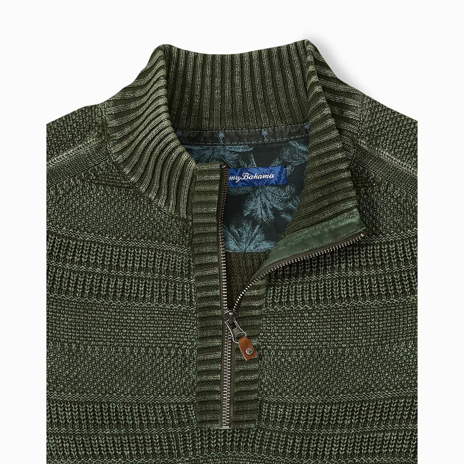 TOMMY BAHAMA Tommy Bahama Saltwater Textured Half-Zip - Winchester Green