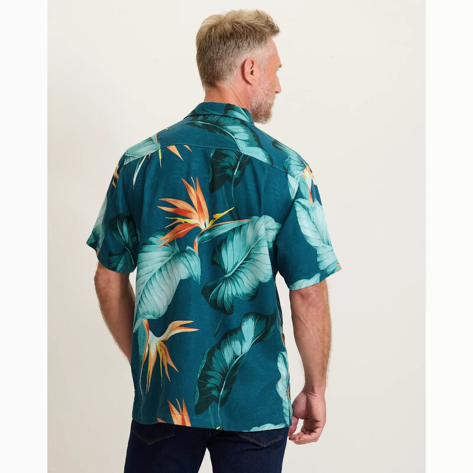 TOMMY BAHAMA Tommy Bahama Garden of Hope and Courage Silk Camp Shirt - Majolica Blue