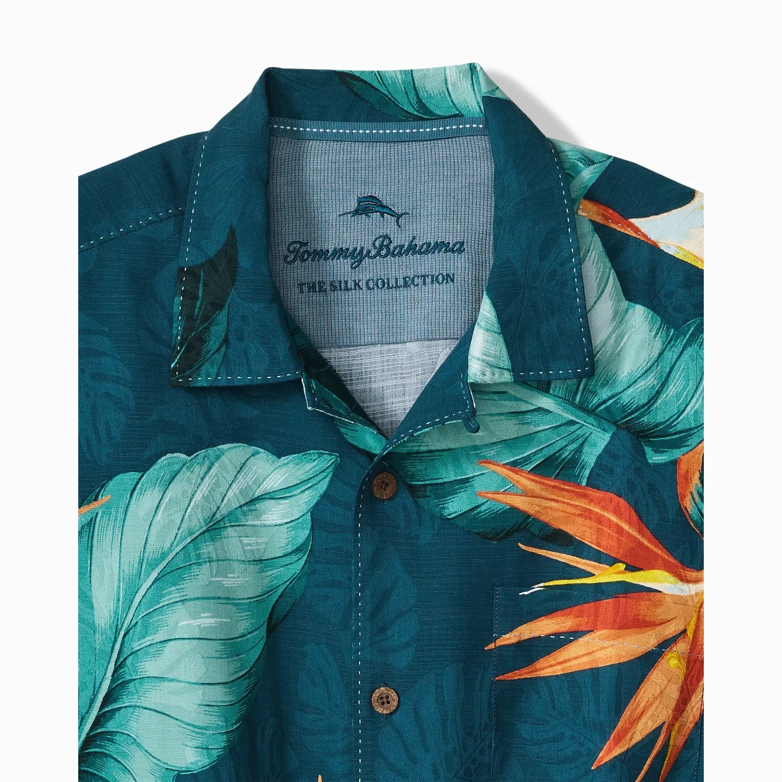 TOMMY BAHAMA Tommy Bahama Garden of Hope and Courage Silk Camp Shirt - Majolica Blue