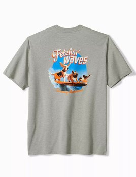 TOMMY BAHAMA Fetchin' Waves Pocket T-Shirt - Grey Heather
