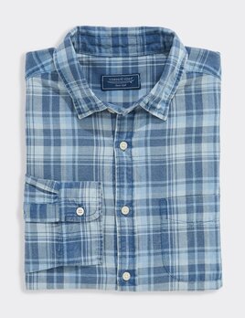 VINEYARD VINES Seafarer Plaid Island Cotton Shirt - Moonshine