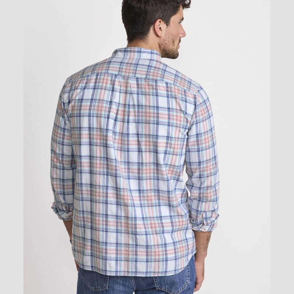 VINEYARD VINES Vineyard Vines Folly Beach Plaid Island Slub Shirt - Peaches & Cream