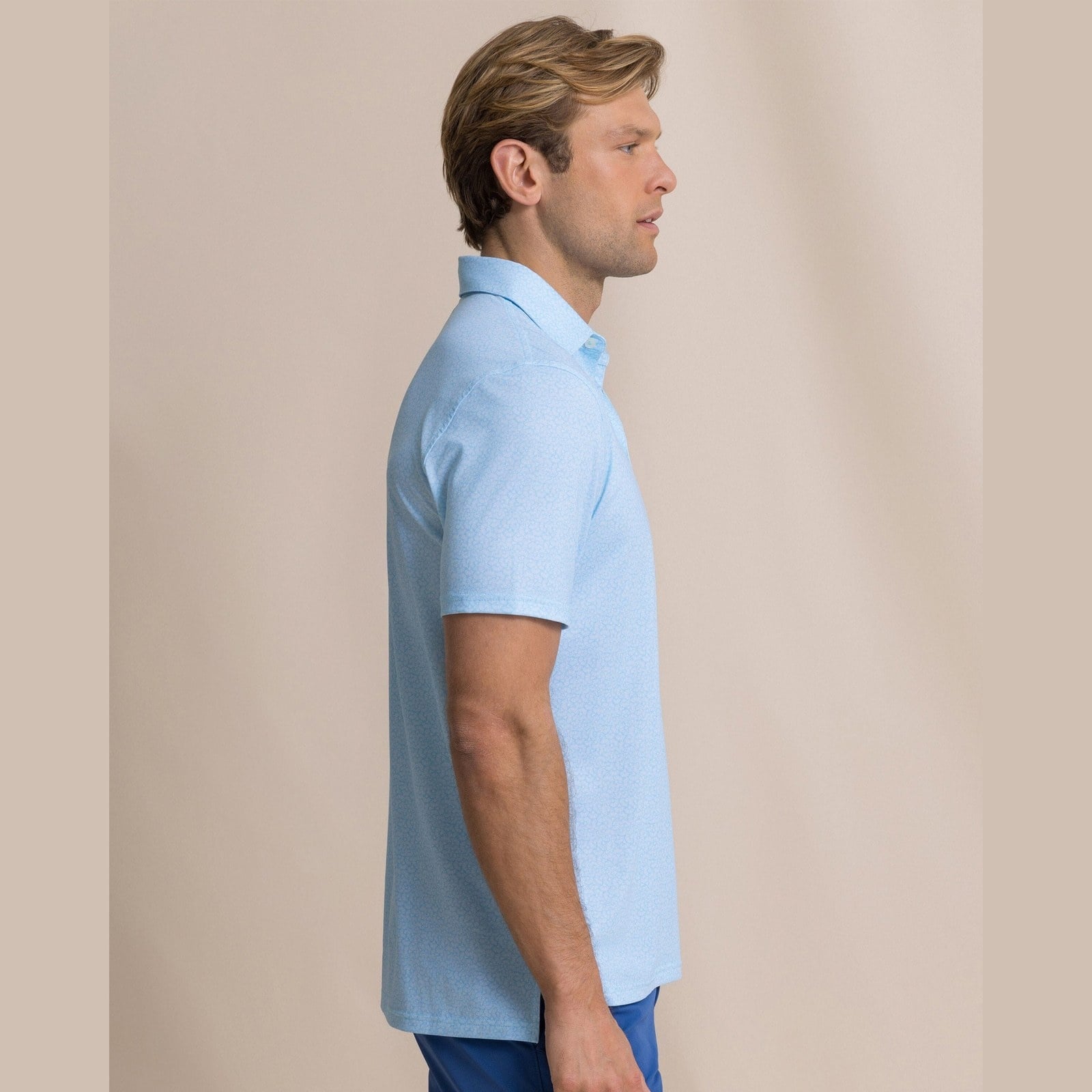Southern Tide Southern Tide Driver Paradise Shores Printed Polo - Tropical Breeze Blue