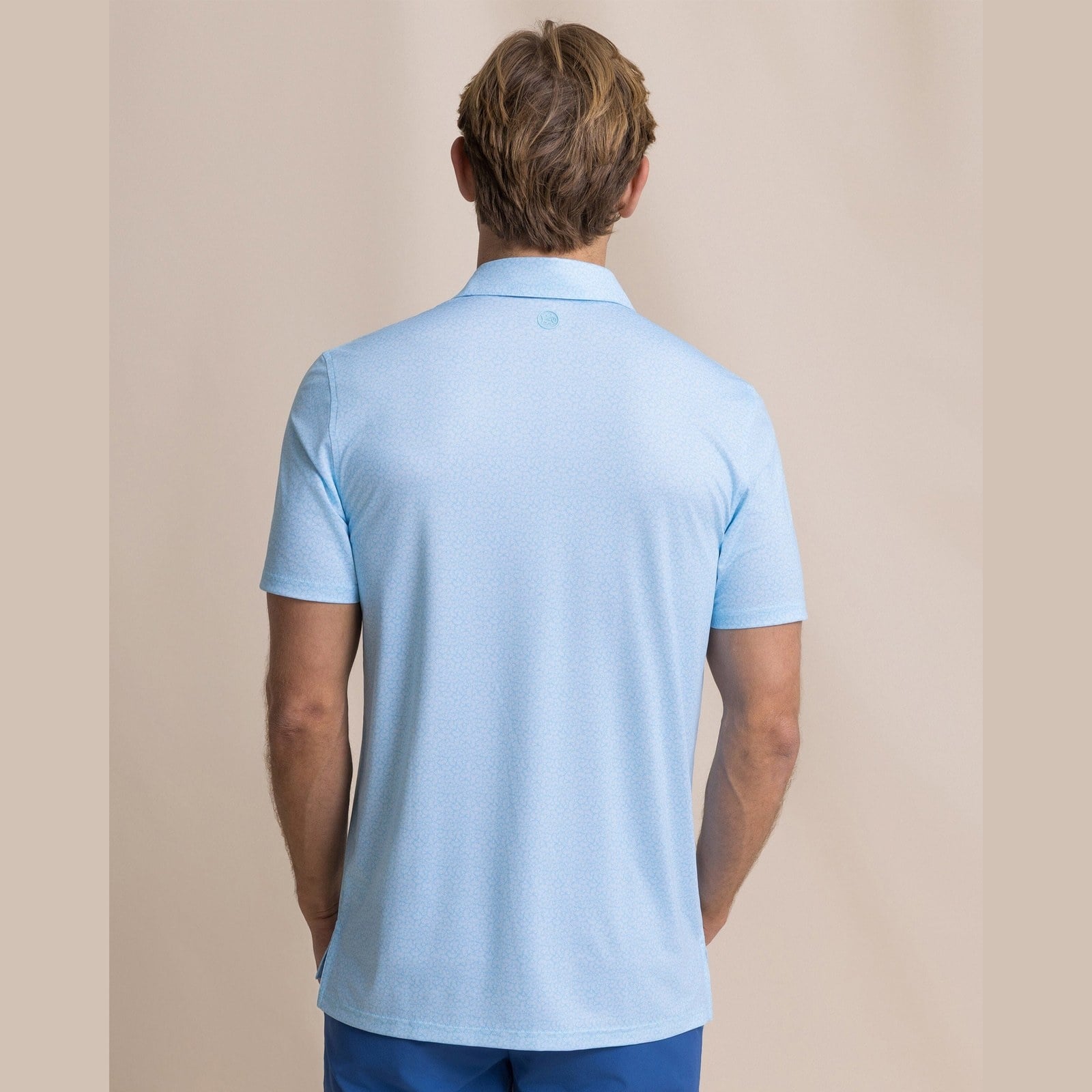 Southern Tide Southern Tide Driver Paradise Shores Printed Polo - Tropical Breeze Blue