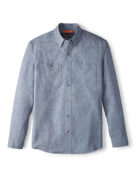 ORVIS Tech Chambray Long Sleeve Work Shirt - Blue Chambray
