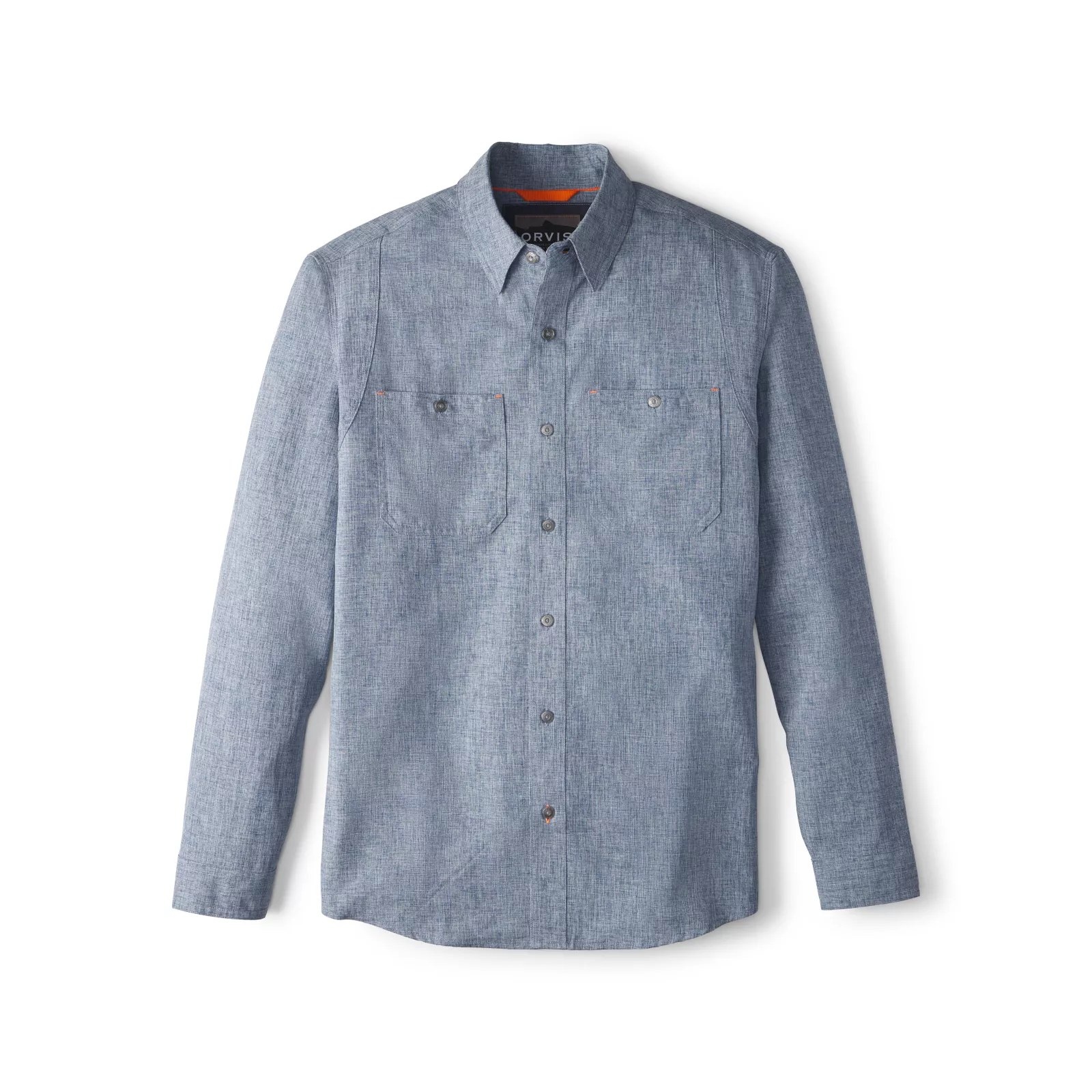 ORVIS Orvis Tech Chambray Long Sleeve Work Shirt - Blue Chambray
