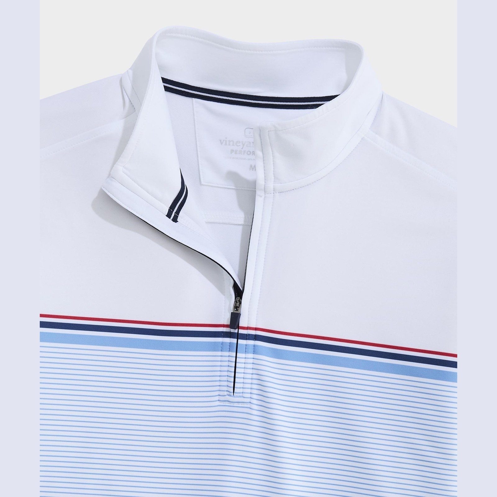 VINEYARD VINES Vineyard Vines Performance Club Quarter Zip - RWB Micro Stripe