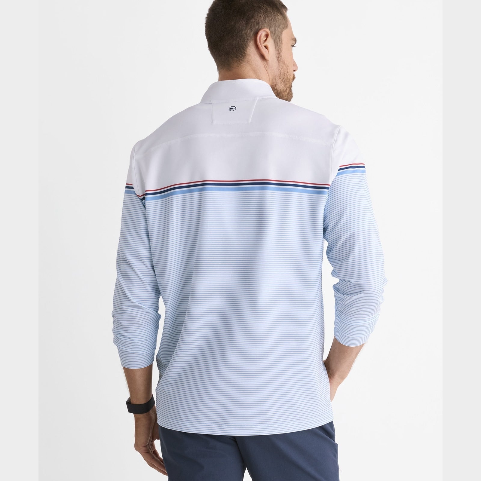 VINEYARD VINES Vineyard Vines Performance Club Quarter Zip - RWB Micro Stripe