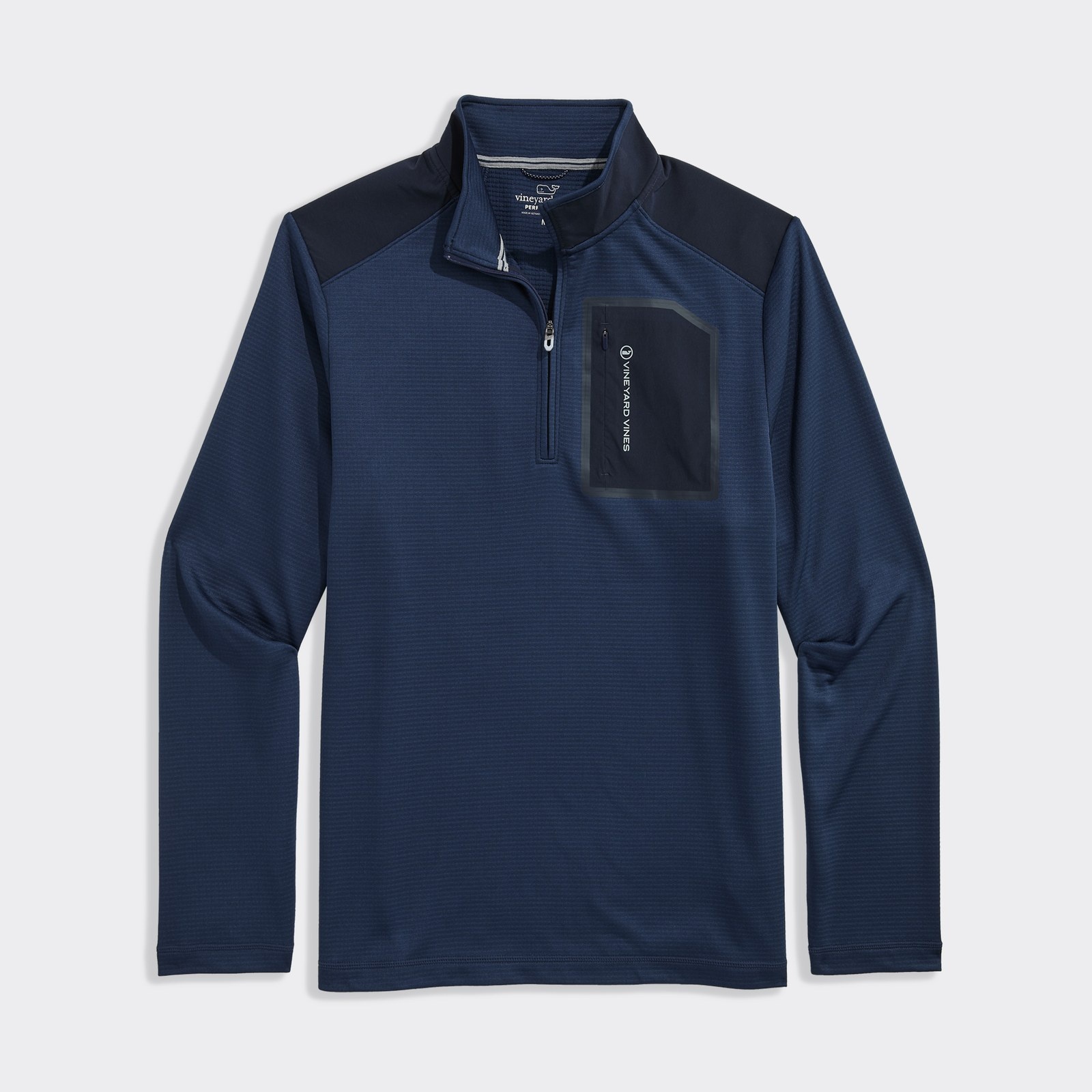 VINEYARD VINES Vineyard Vines Grid Tech Quarter Zip - Blue Blazer