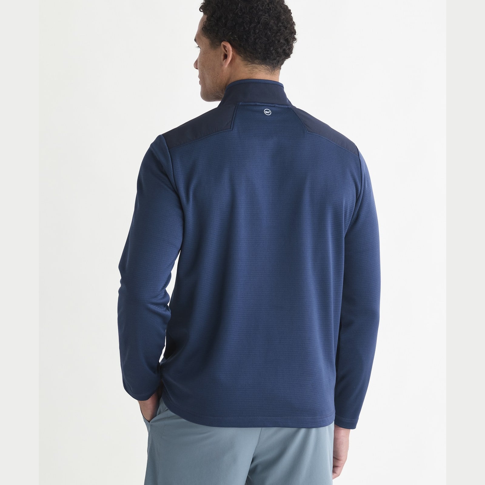 VINEYARD VINES Vineyard Vines Grid Tech Quarter Zip - Blue Blazer
