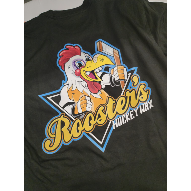 Roosters Hockey Wax Rooster's "Jersey Crest" T-Shirt - Black