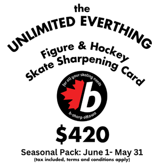 b-sharp ottawa Unlimited  EVERYTHING Skate Sharpening Card