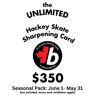 b-sharp ottawa Unlimited Family Hockey Skate Sharpening Card
