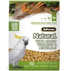 ZUPREEM BIN #158- ZUPREEM- NATURAL- PELLETED DIET- 30X18X6- 20 LB- LARGE PARROT