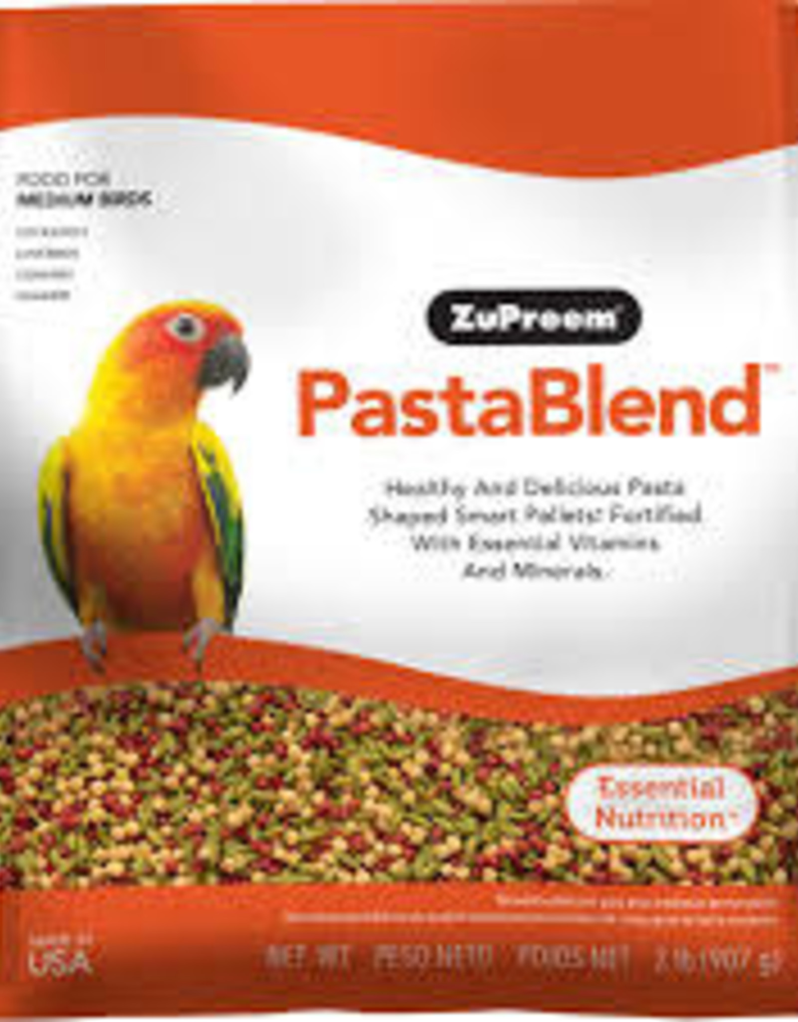 ZUPREEM BIN #42- ZUPREEM- PASTA BLEND- PELLETED DIET- 8X6X3- 2 LB- MEDIUM BIRD