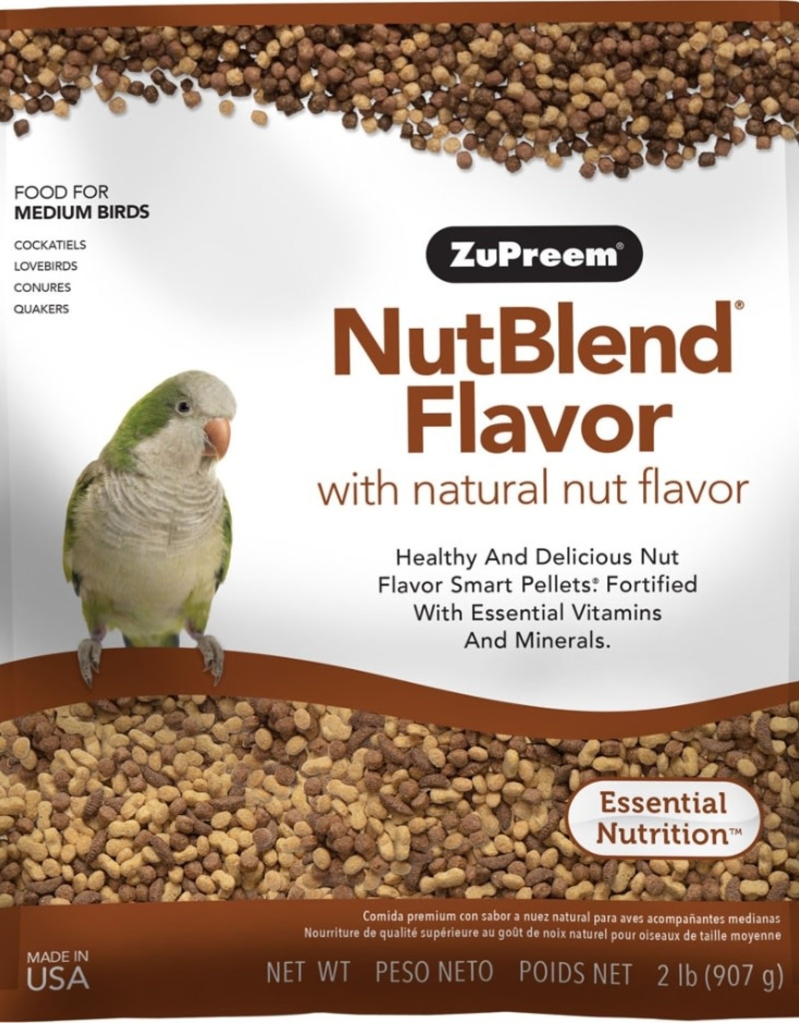 ZUPREEM BIN #41- ZUPREEM- NUT BLEND- PELLETED DIET- 8X6X3- 2 LB- MEDIUM BIRD