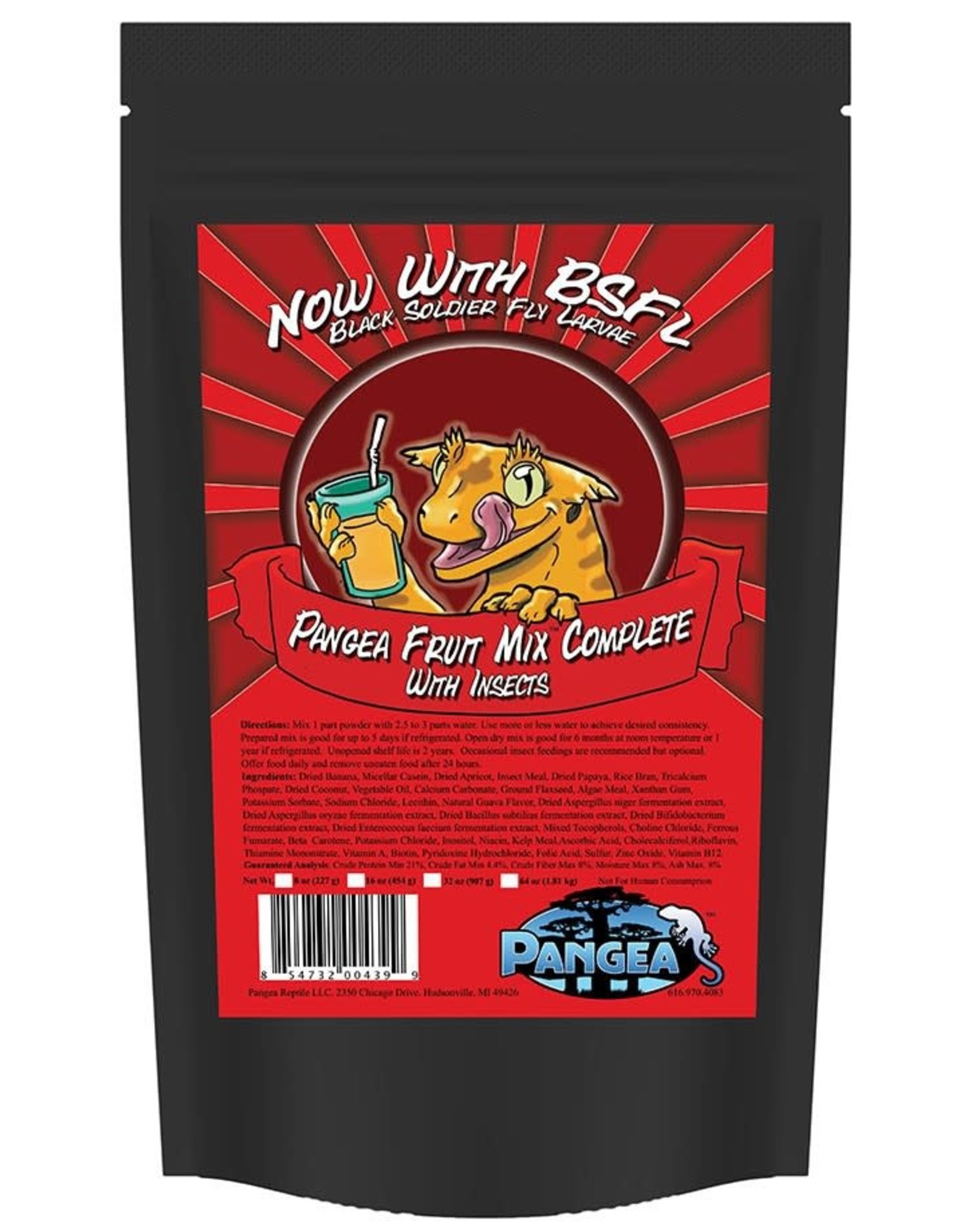 PANGEA PANGEA- GECKO FOOD- COMPLETE WITH INSECTS- 8 OZ
