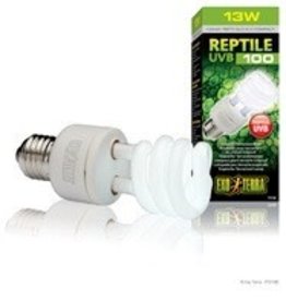 EXO TERRA PT2186- COMPACT- FULL SPECTRUM- BULB- 3X3X4- UVB100- TROPICAL- OPTIMAL- 13W