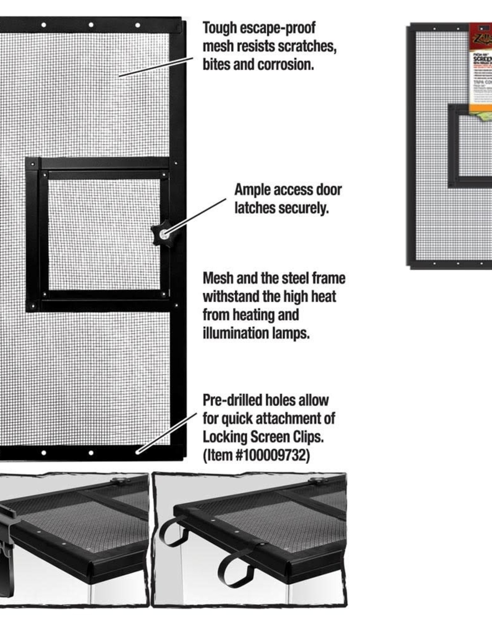 ZILLA PET PRODUCTS ZILLA- SCREEN COVER- TERRARIUM- WITH HINGE DOOR- 20X10X1.5- 10 GALLON