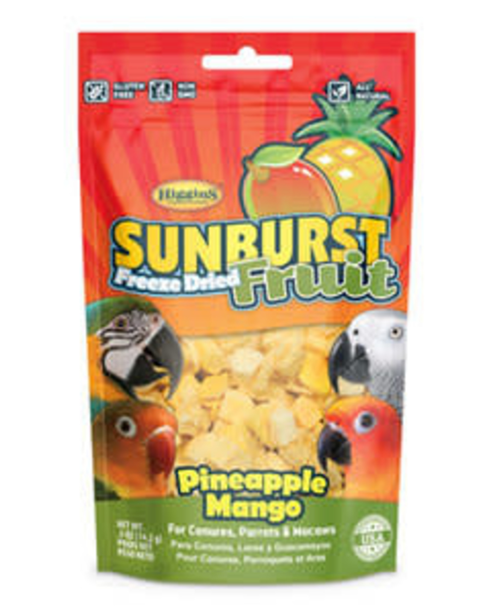 HIGGINS PREMIUM PET FOODS HIGGINS- SUNBURST- 6X4X2- FREEZE DRIED FRUIT- PINEAPPLE/MANGO TREAT- 5 OZ