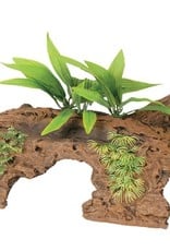 MARINA MARINA-12260- POLY RESIN- NATURALS- MALAYSIAN DRIFTWOOD- 1/2 LOG- WITH PLANTS- 1/2 LOG- 10X6.5X4- LARGE