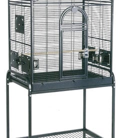 HQ HQ- 92818WH- BIRD CAGE- POWDER COATED- VICTORIAN- OPEN TOP- WITH STAND-  28X18X54- PLATINUM/WHITE