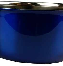 A&E CAGE CO. COOP CUP- STAINLESS STEEL BOWL- WITH RING & BOLT- BLUE- 20 OZ*DISC?
