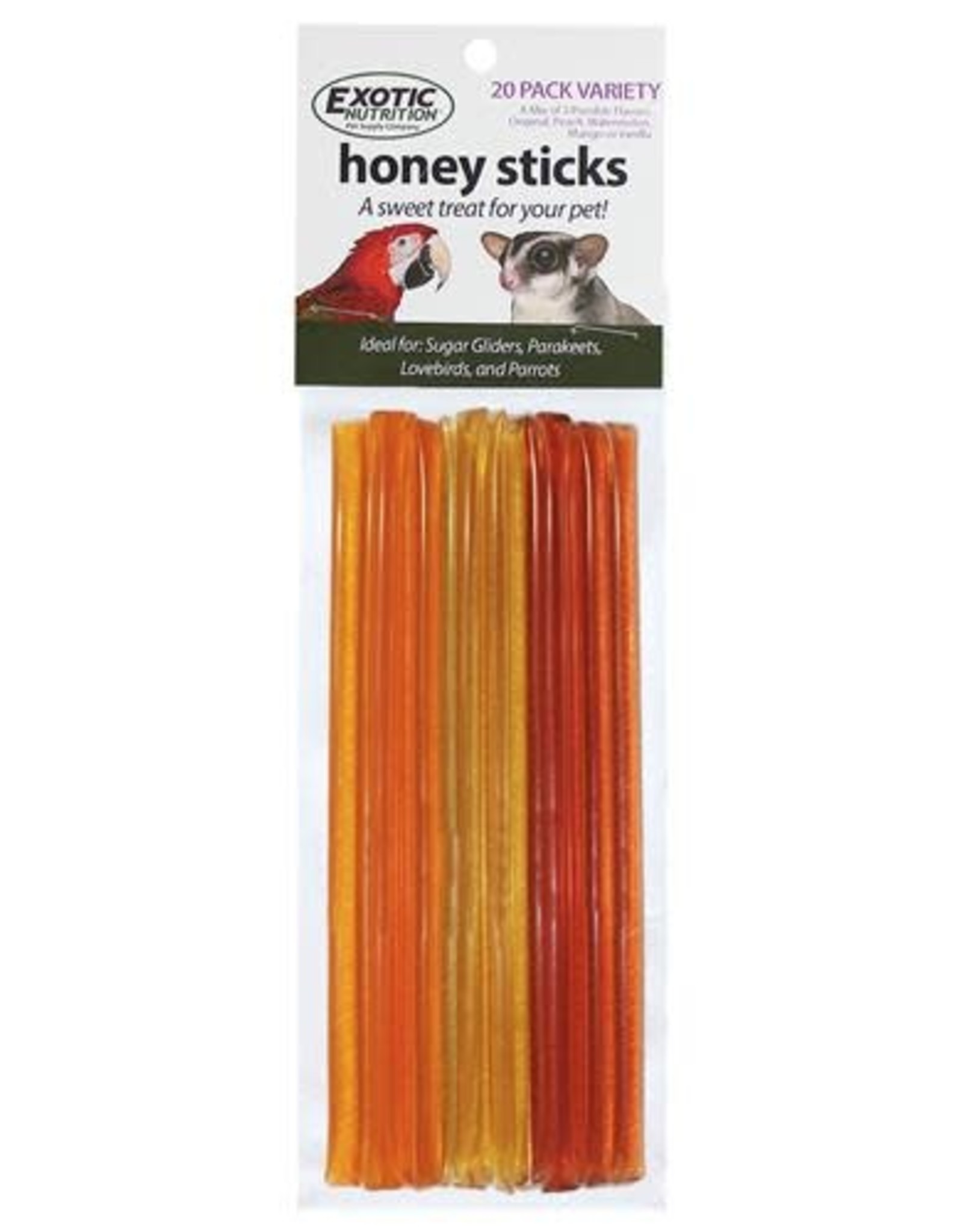 EXOTIC NUTRITION EN9199- HONEY STICKS-3X8X.5- VARIETY PACK 20 CT