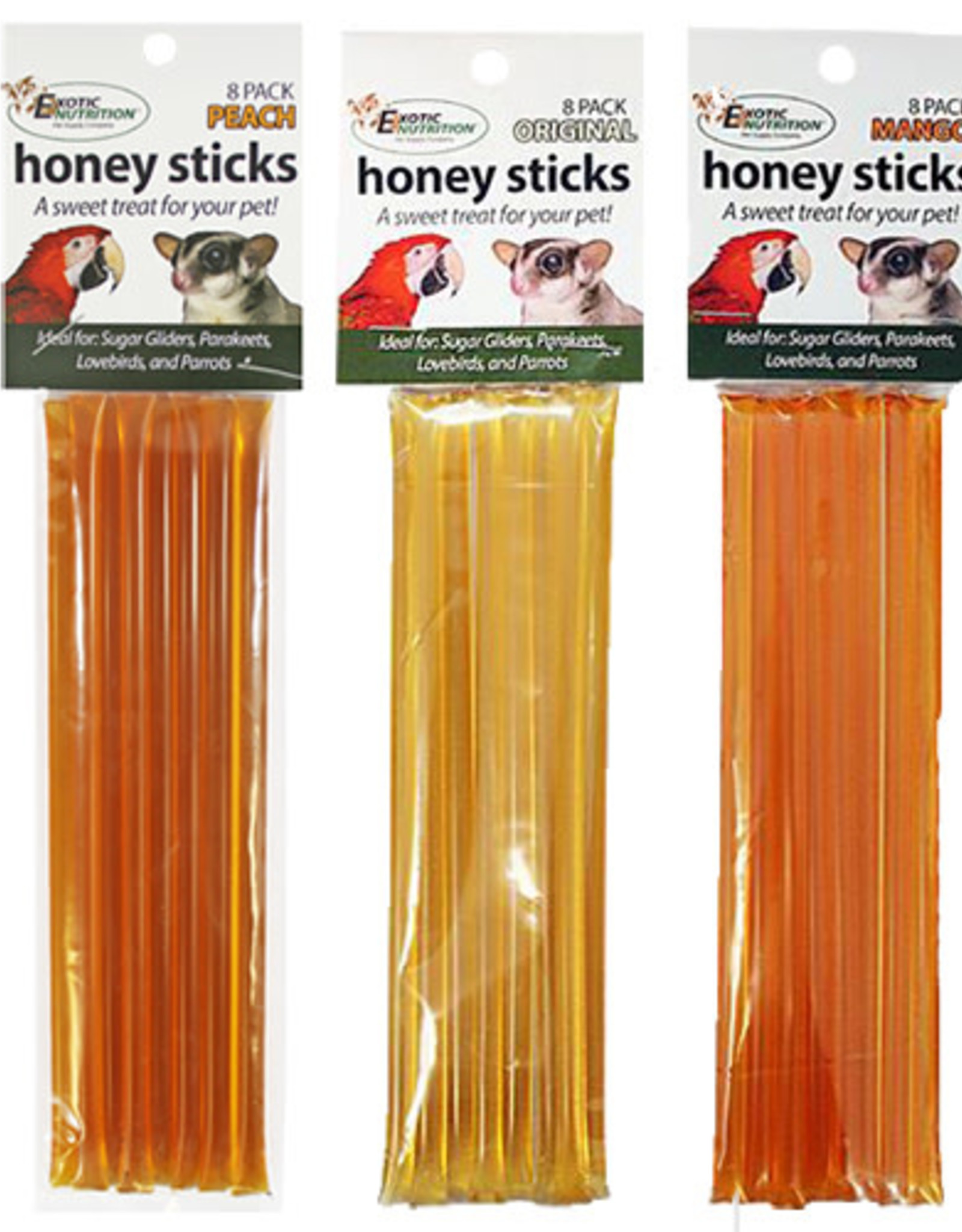 EXOTIC NUTRITION EXOTIC NUTRITION- EN119- HONEY STICKS- 3X8X.5-  PEACH 8 PK