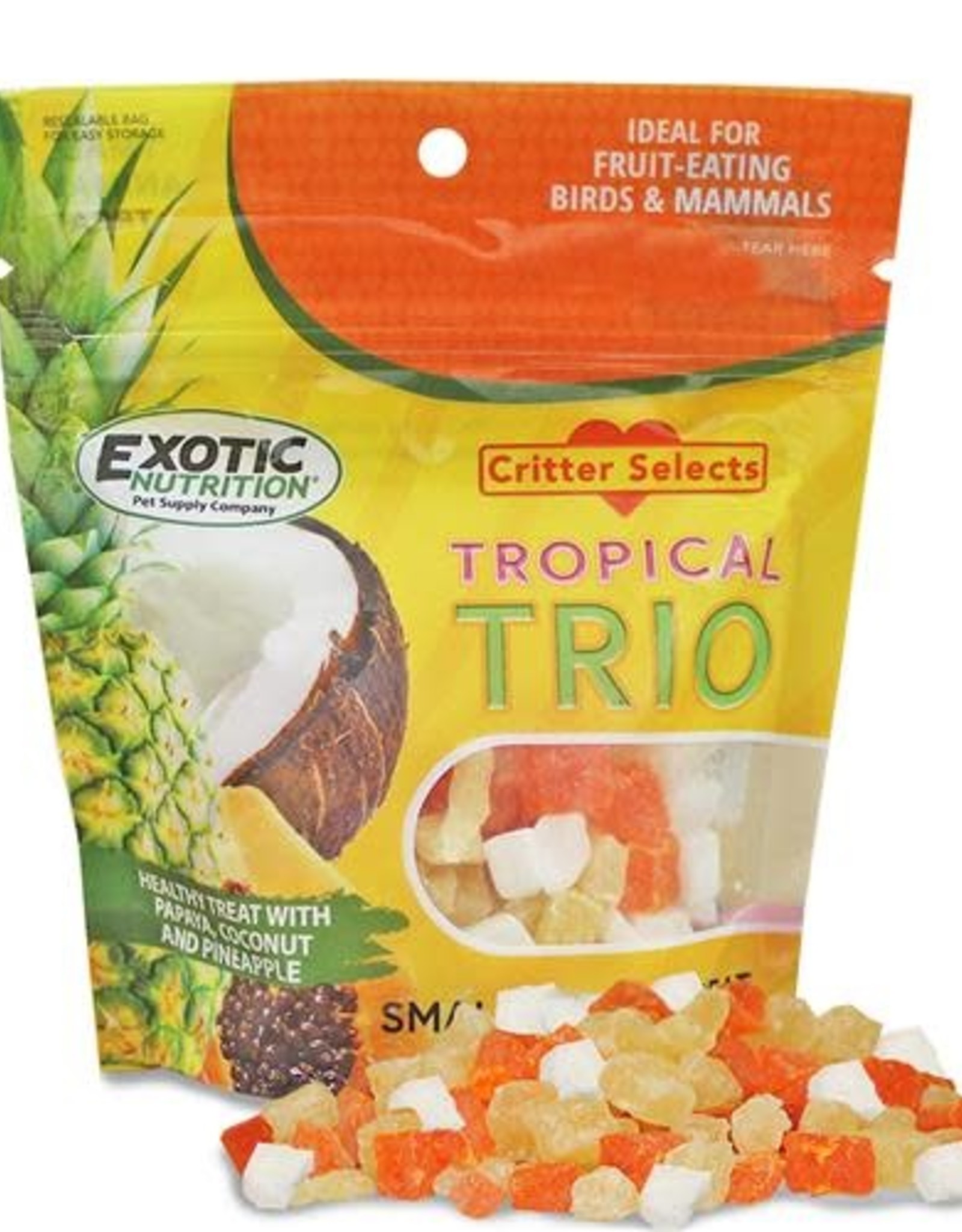 EXOTIC NUTRITION EXOTIC NUTRITION- EN1404- TREAT- 4X6X2- TROPICAL TRIO 4.5 OZ