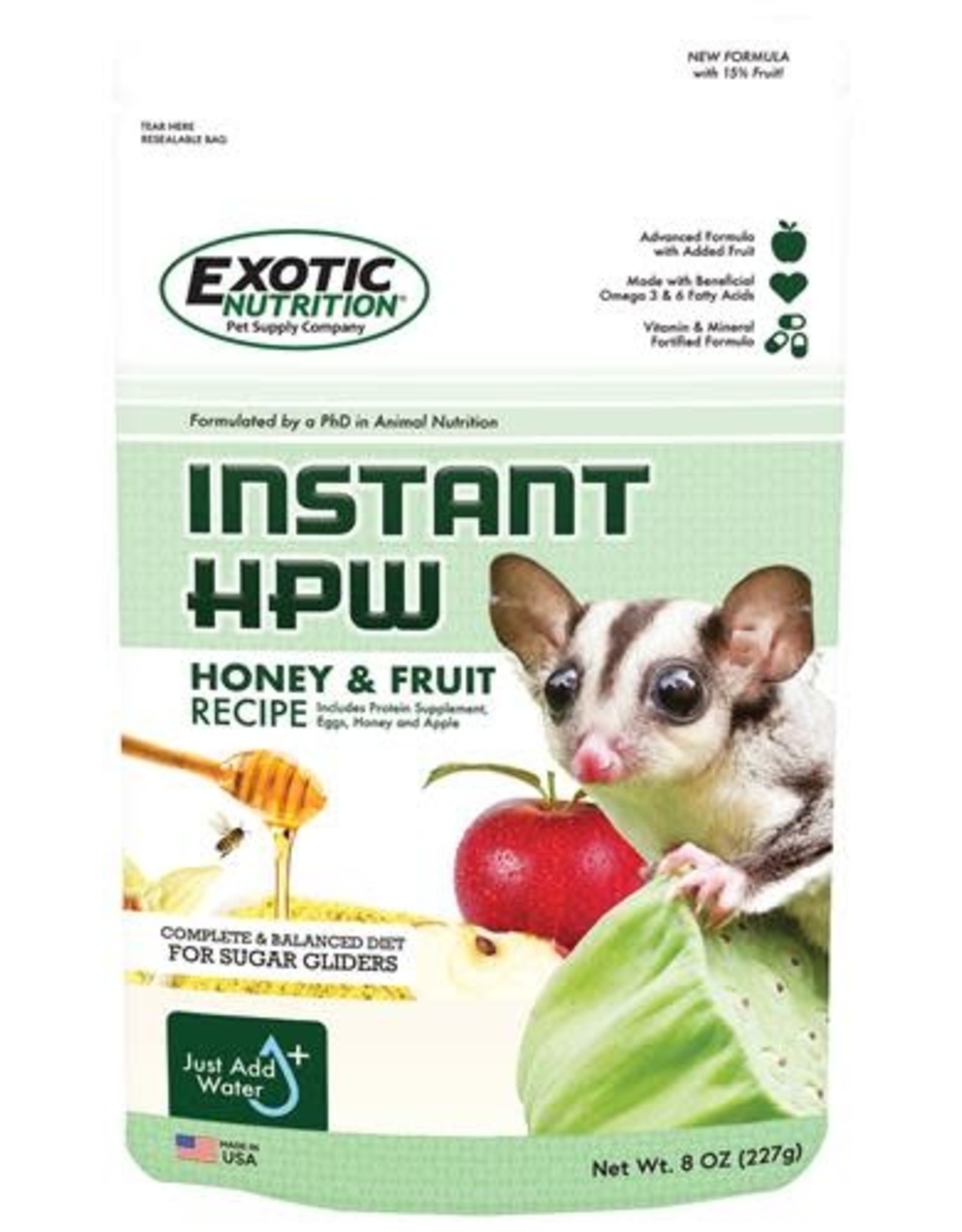 EXOTIC NUTRITION EN2814- HPW- GLIDER DIET- 6X8X2- INSTANT- HONEY & FRUIT 8 OZ