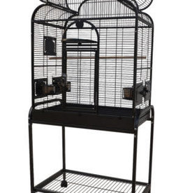 HQ HQ- 82818BK- BIRD CAGE- POWDER COATED- OPEN SCROLL TOP- WITH STAND- 28X18X56- BLACK
