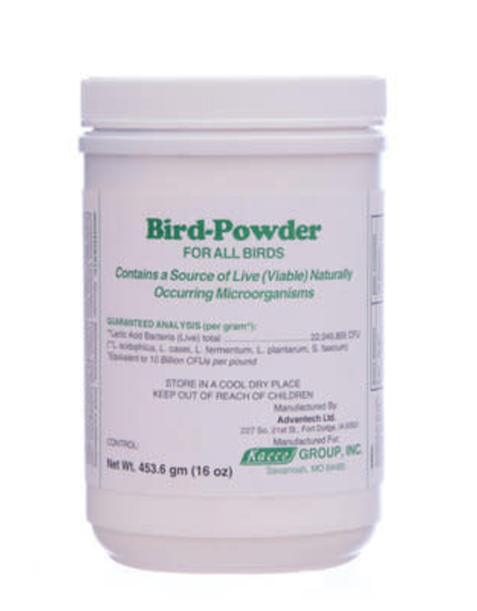 BIRD POWDER- 5X5X8- LIVE PROBIOTIC- 16 OZ