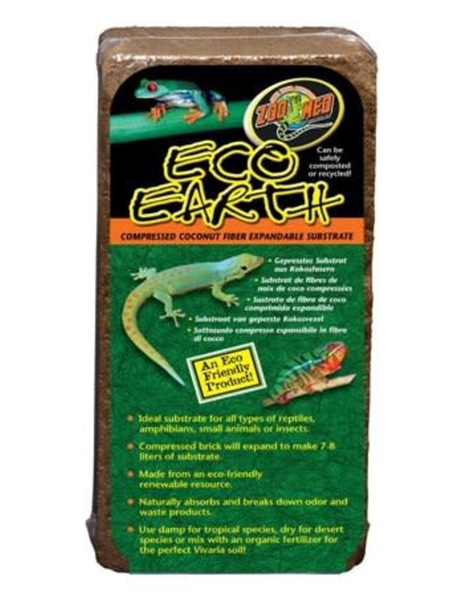 ZOO MED LABORATORIES, INC. ZOO MED- EE-10- ECO EARTH- COCONUT FIBER- SUBSTRATE- 4X8X3- 1 BRICK