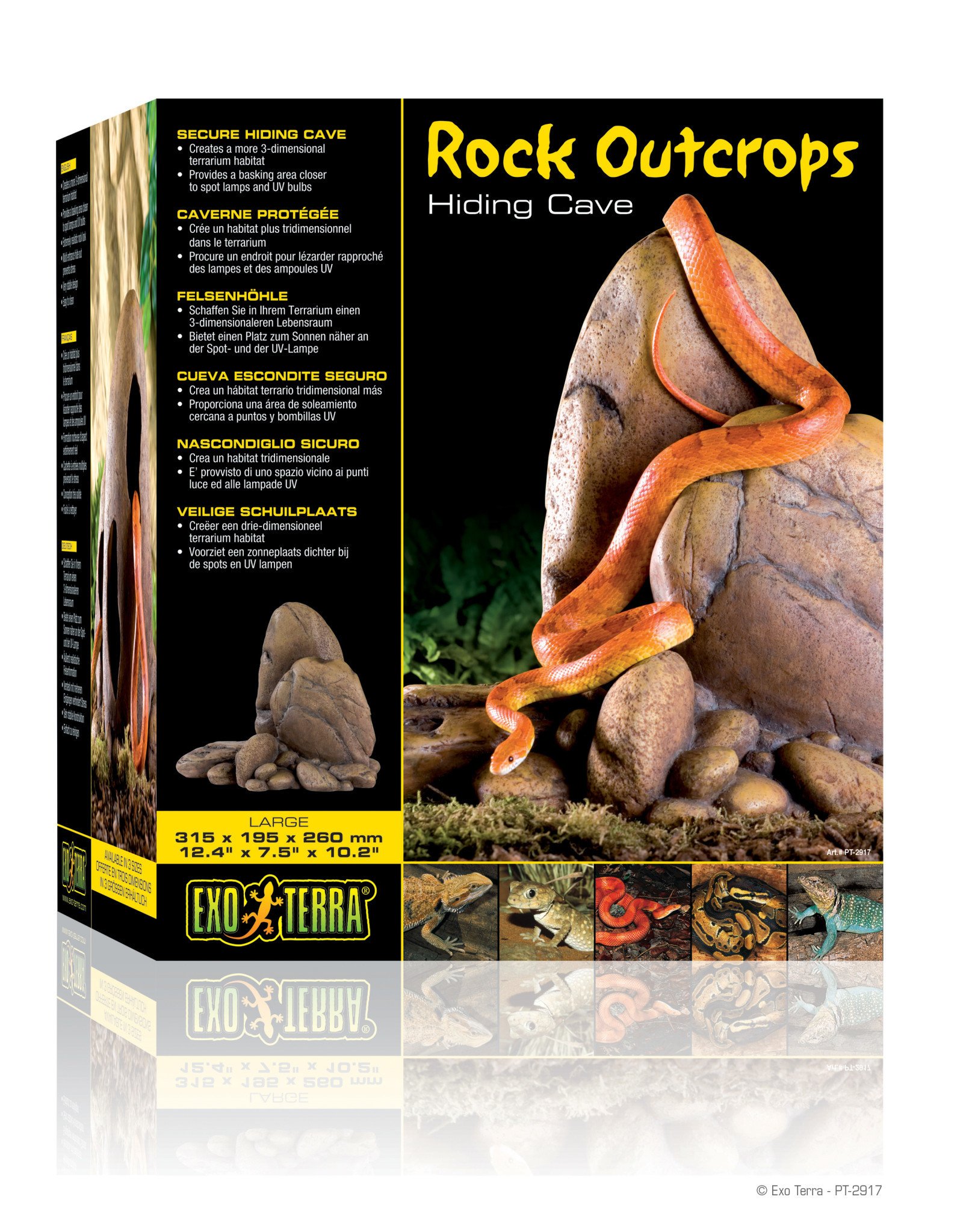 EXO TERRA EXO TERRA- PT2917- TERRARIUM DECOR- ROCK- OUTCROPS- 7X5.3X6.2- LARGE