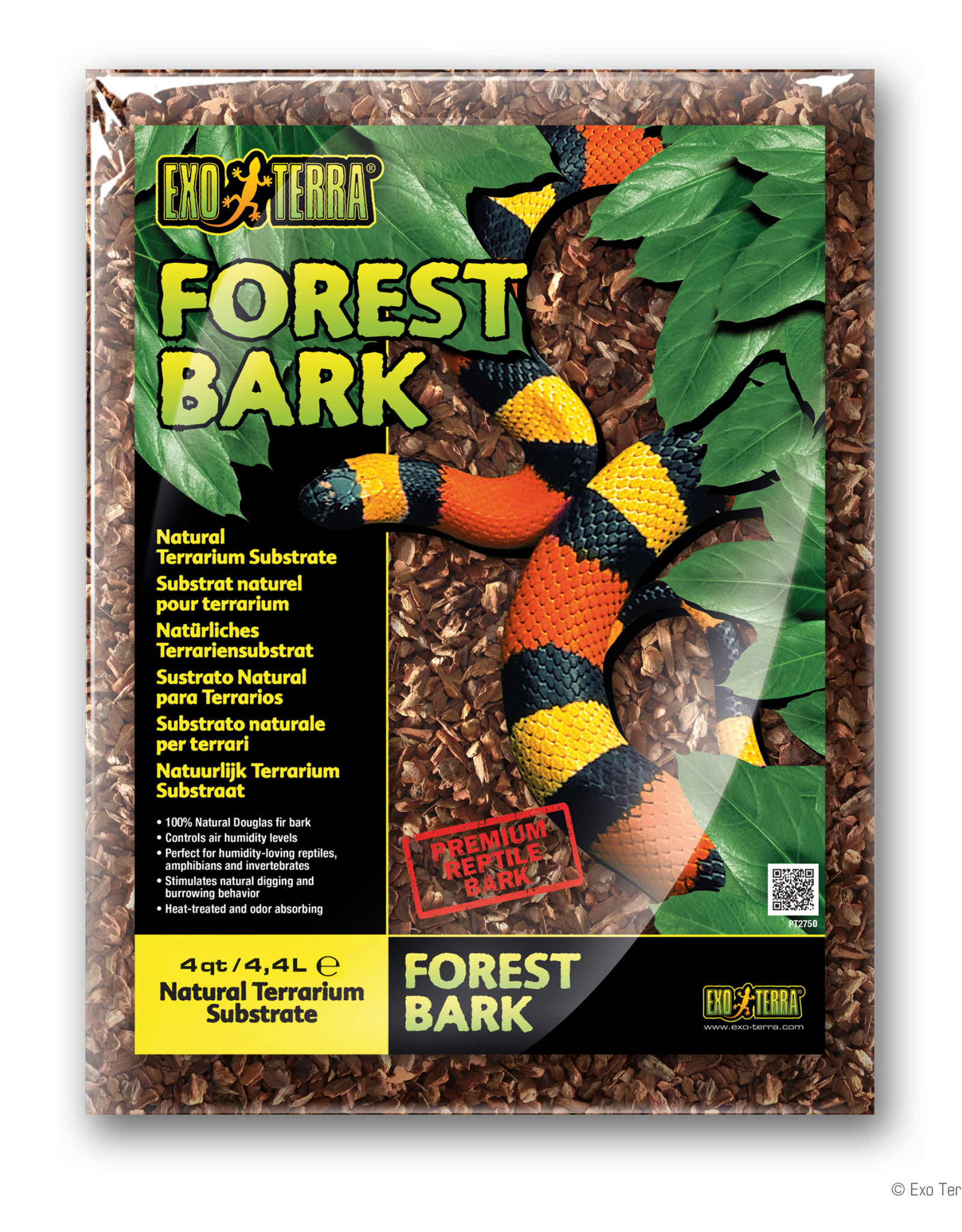 EXO TERRA EXO TERRA- PT2750- TERRARIUM- SUBSTRATE- REPTILE- FOREST BARK- 12X18X3-  4 QT