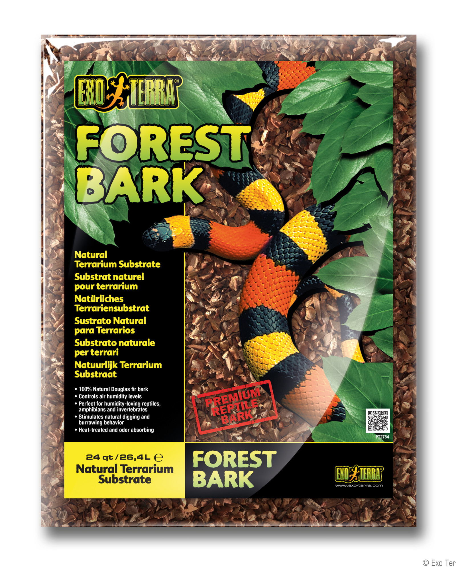EXO TERRA PT2754-TERRARIUM- SUBSTRATE- REPTILE- FOREST BARK-18X30X5- 24 QT