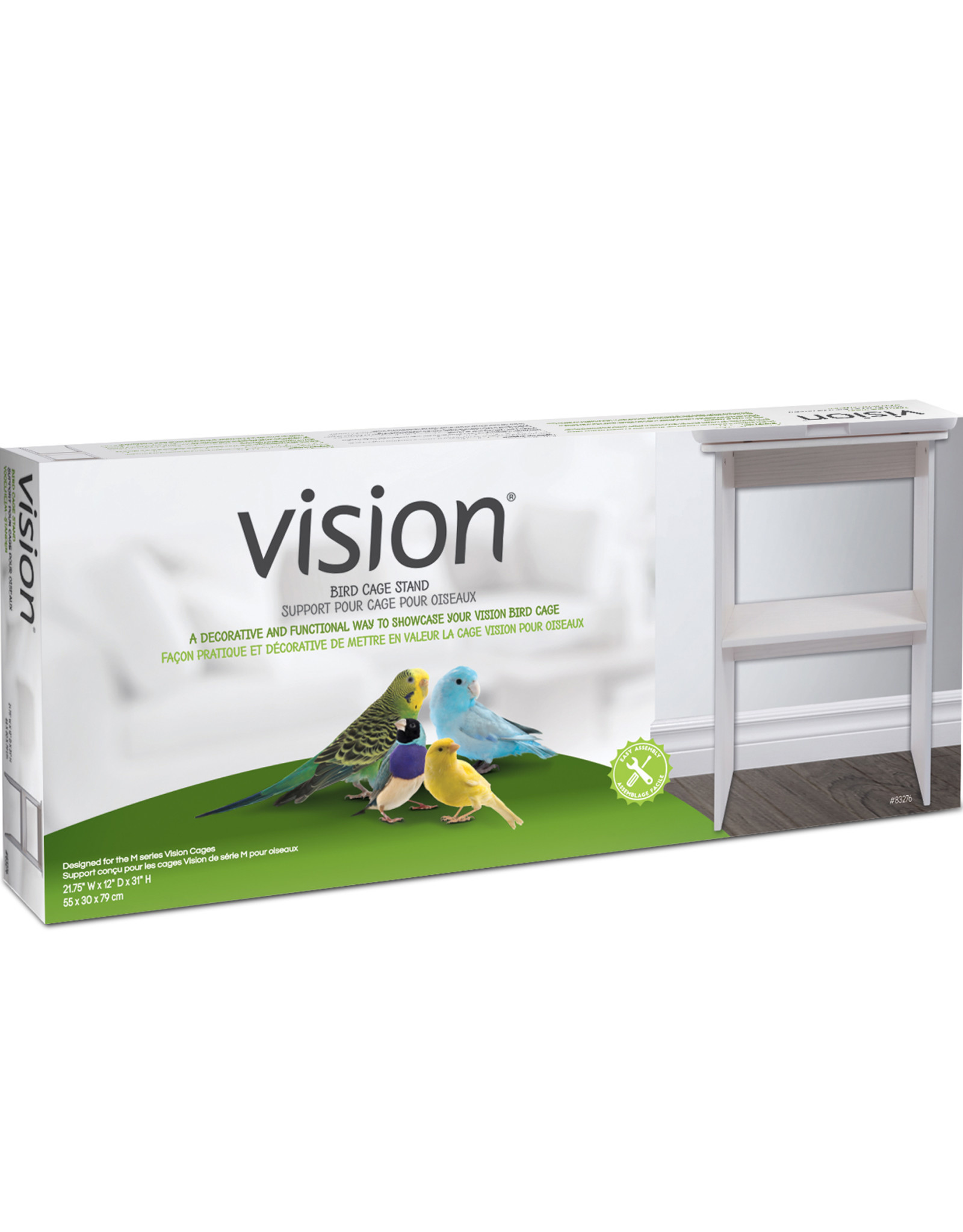 HAGEN VISION- 83276- BIRD CAGE STAND- 21.75X12X31- MEDIUM- WHITE
