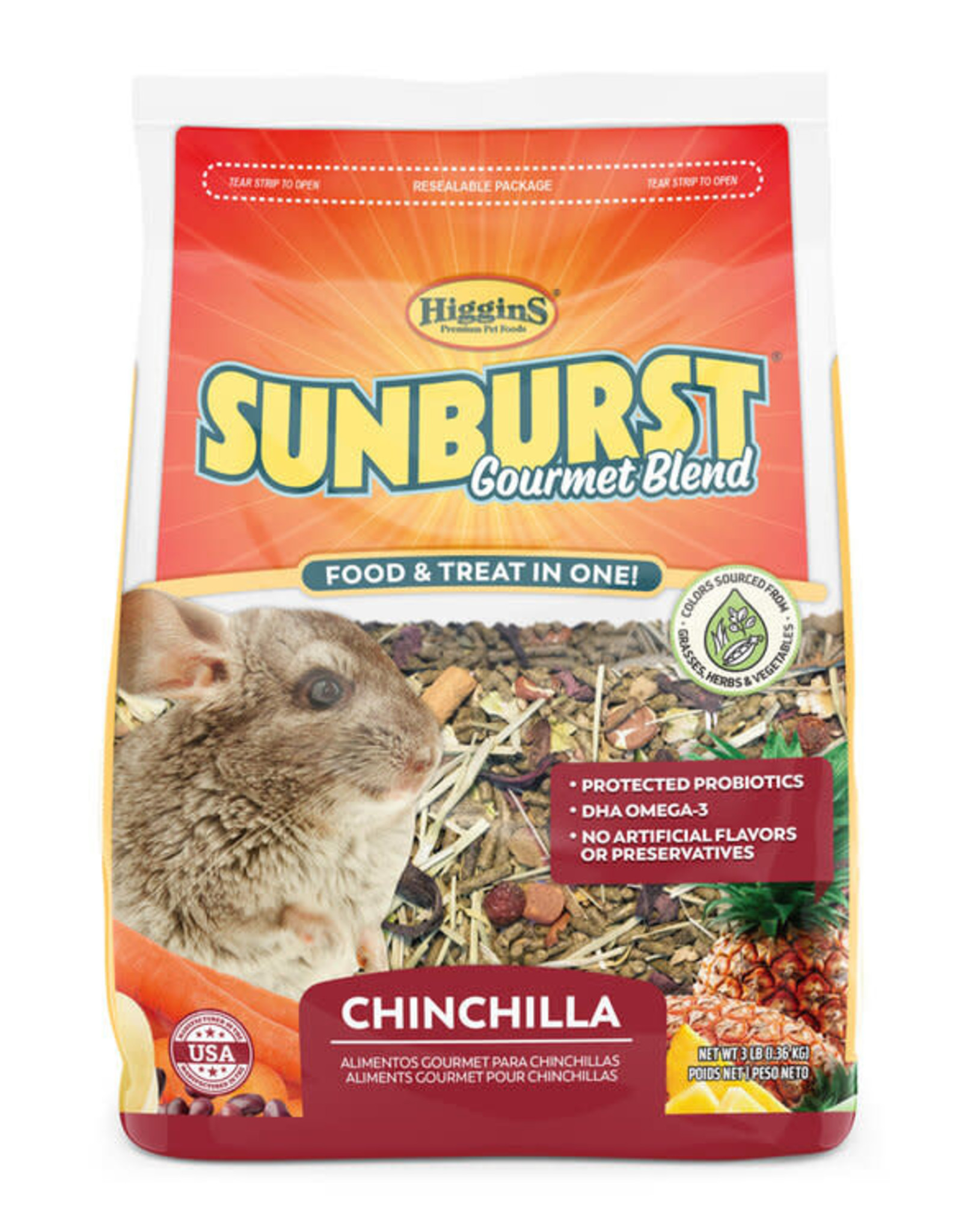 HIGGINS PREMIUM PET FOODS HIGGINS SUNBURST- 12X10X5- CHINCHILLA- 3 LB