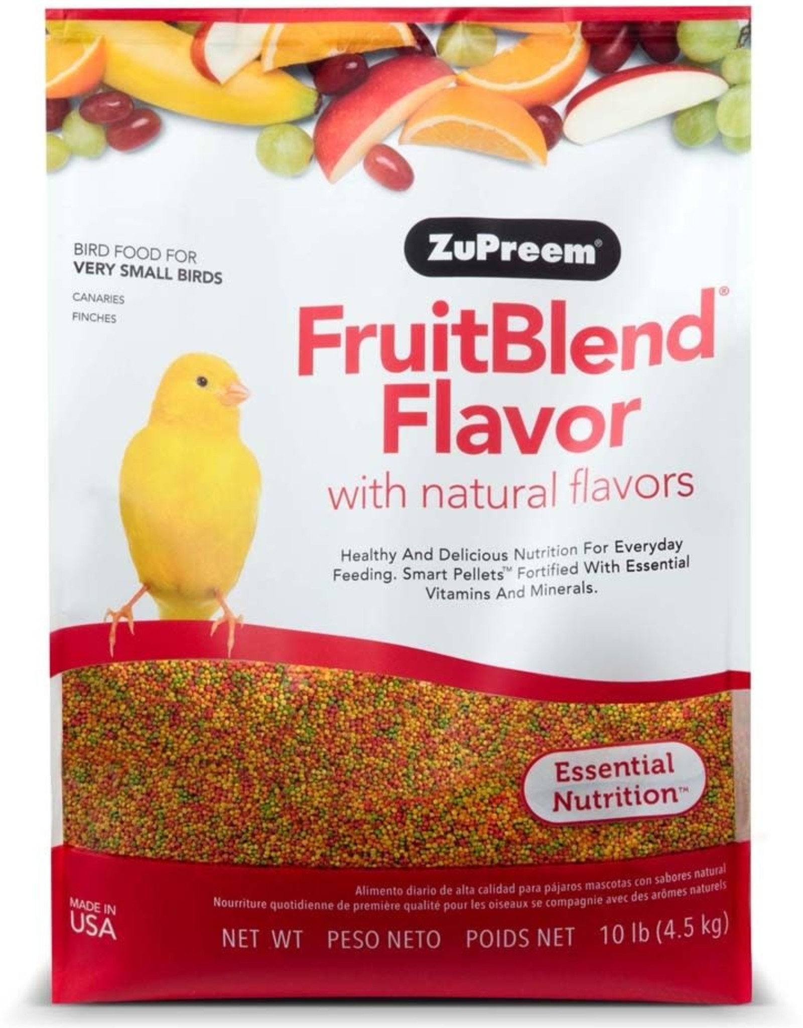 ZUPREEM BIN #26- ZUPREEM- FRUIT BLEND- PELLETED DIET- 12X8X18- 10 LB- EXTRA SMALL