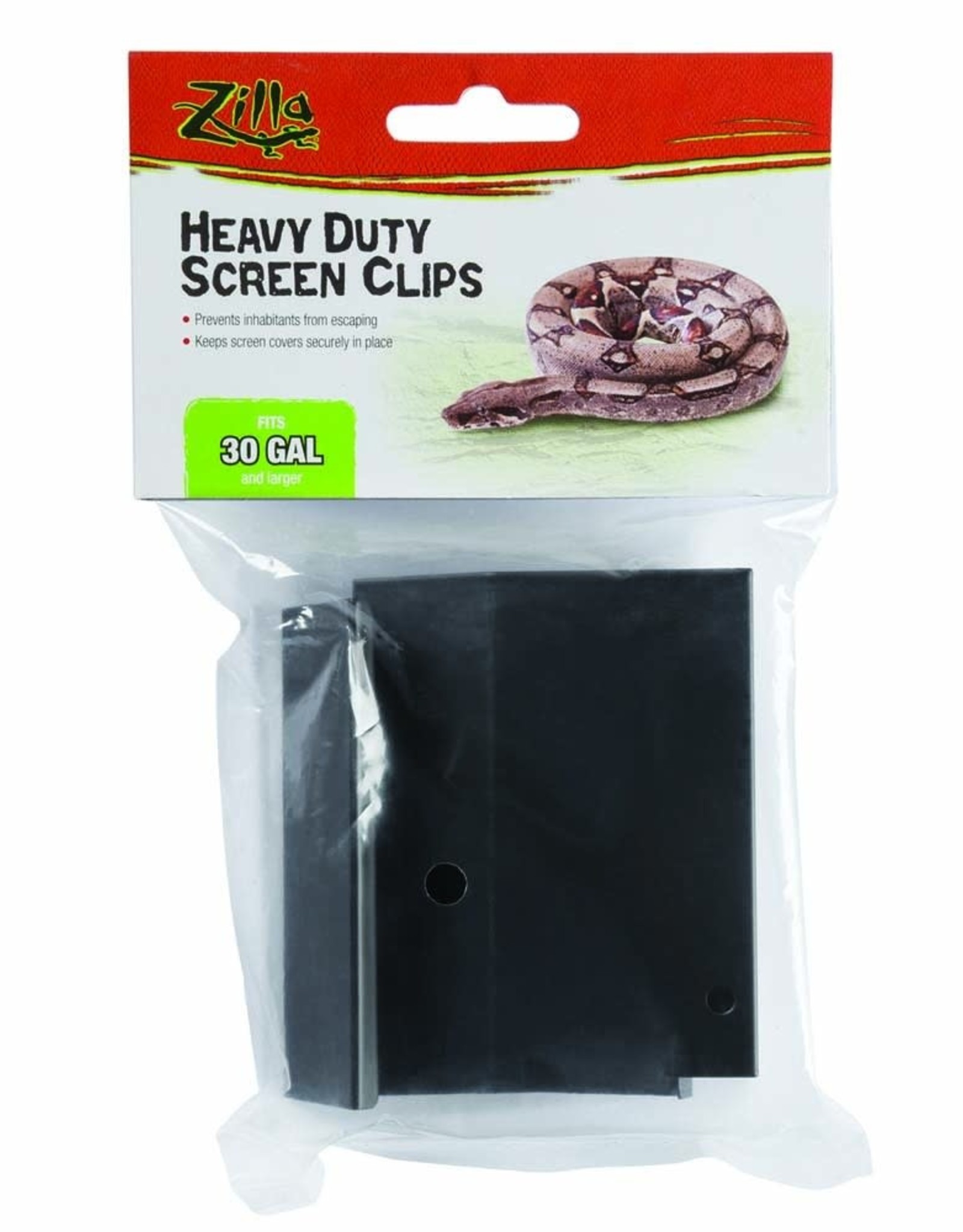 ZILLA PET PRODUCTS ZILLA- SCREEN CLIPS-  HEAVY DUTY- 7X4X1- 30 GALLON AND LARGER