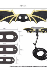 REPTILE ADJUSTABLE HARNESS/LEASH WITH WINGS- BLACK AND GOLD *THIS SET HAS 3 SIZES