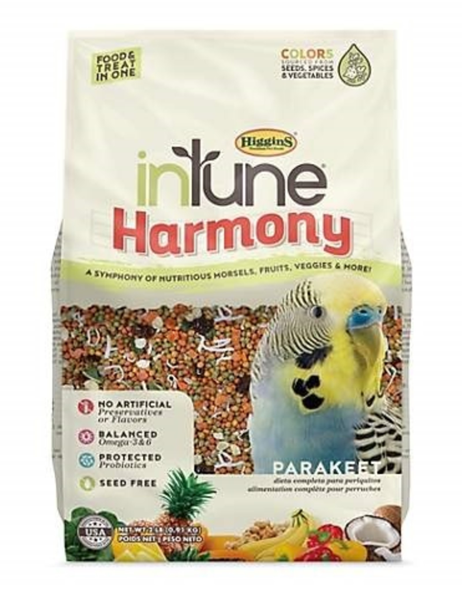 HIGGINS PREMIUM PET FOODS HIGGINS- INTUNE- HARMONY- 10X8X4- PARAKEET- 2 LB*